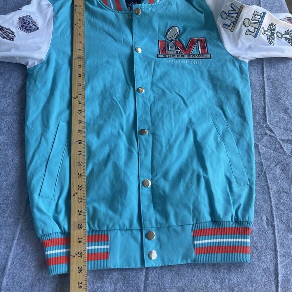 NFL Superbowl Jacket Adult Small Embroidered Patches Football Snap Front Varsity - Picture 15 of 15